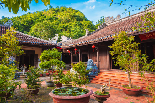 Marble Mountains Buddhist Temple in Da Nang afternoon photo