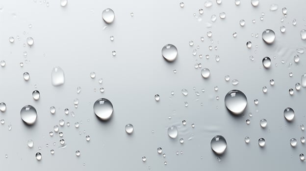 Water drops on a white surface photo