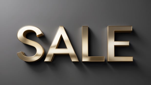 Luxurious Gold Sale Text on Black Background. photo