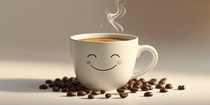 Smiling Cup of Delightful Morning Coffee photo