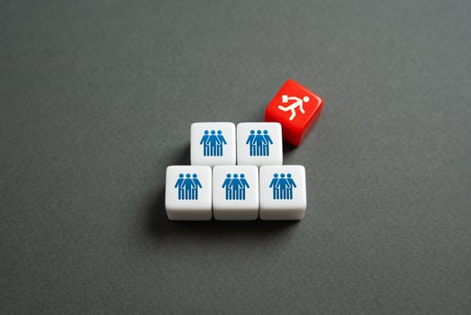 CEO runs away from the company. Flight of managers and executives. Decapitate the company. Bankruptcy. photo
