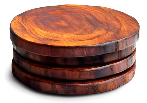 Stacked Round Wooden Coasters Rustic Home Decor photo