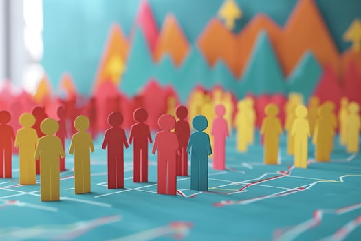 A group of people standing in front of a graph photo