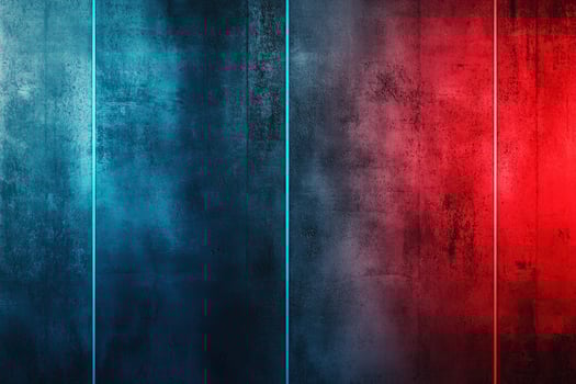 Dark concrete walls enhanced with subtle blue and red neon lights create a moody atmosphere, offering ample space for overlay text and modern design elements in ultra-HD photo