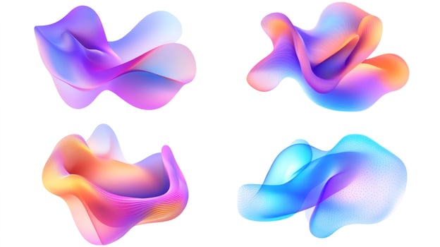 Abstract Colorful Fluid Shapes on White Background photo