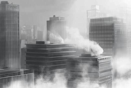 Foggy Skyline of a Modern City photo