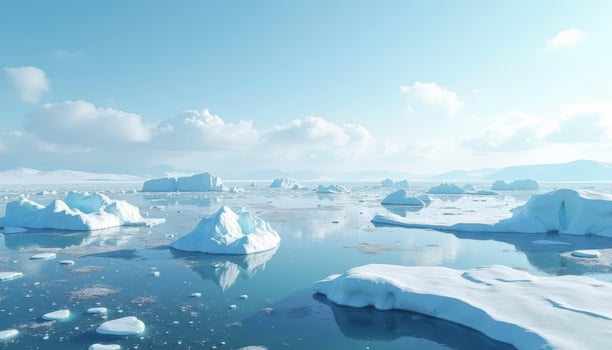 ice fragments floating photo