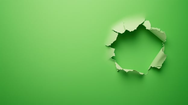 Torn Paper Transition on Green Background in Stop Motion Animation Style for Creative Design and Media Projects with Copy Space photo