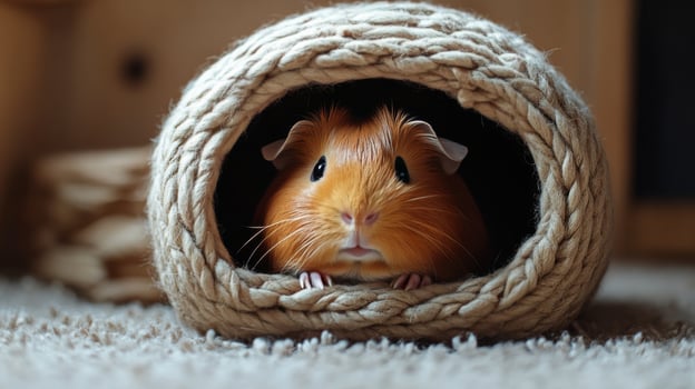 Guinea pig in a nest photo