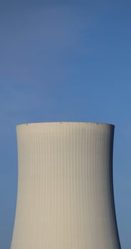 Cooling tower and clear blue sky. photo