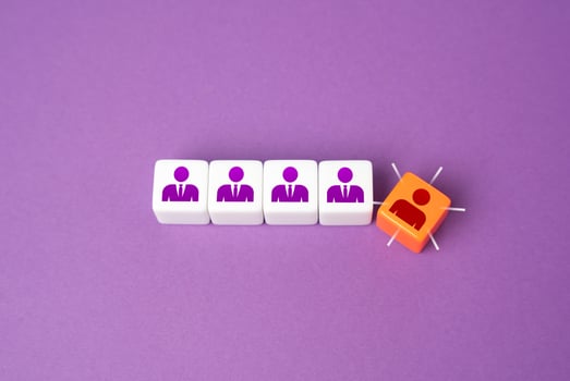 The member leaves the team. Excluded in a conflict. Reduction of working personnel. Optimization and cost reduction. Layoffs. photo