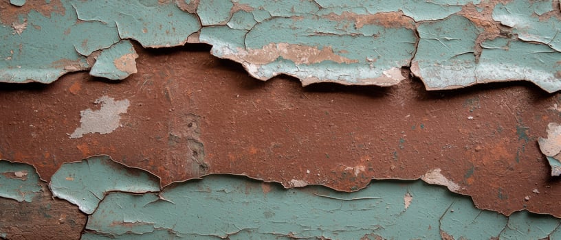 Close up of cracked and peeling paint on a weathered surface photo
