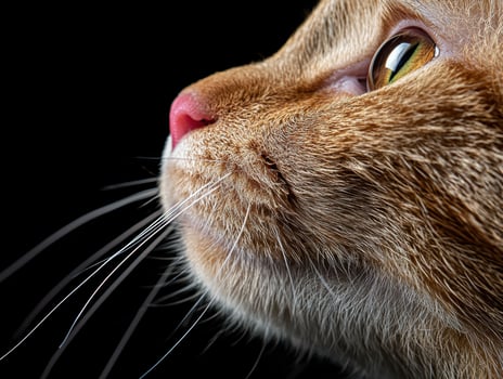 Close up of a ginger cats face, whiskers, and eye photo