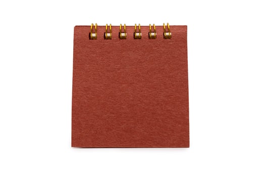 Blank red desk calendar with Clipping path isolated on white background. Calendar concept with copy space for text or infographic. photo