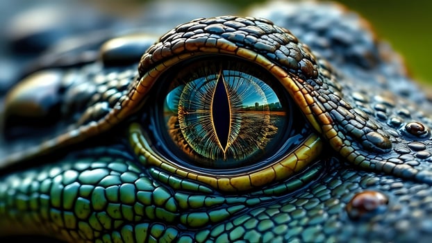 Crocodile Eyes on Closeup photo