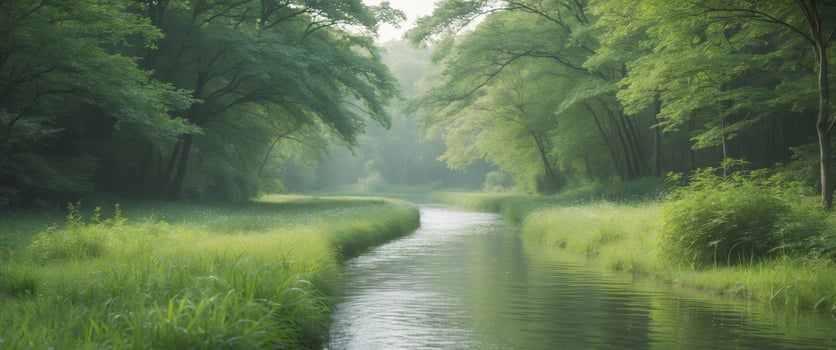 Serene Pathway Through Lush Greenery and Water photo