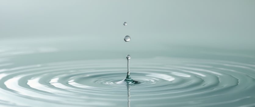 Water Droplet Splashing and Creating Ripples in a Still Body of Water. photo