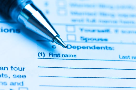 US tax form with pen photo