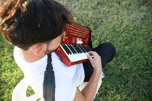 Joyful Melodies Flowing from Accordion Player photo