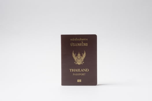 Thai Passport Displayed on a Plain photo
