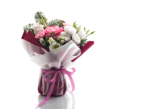 Elegant bouquet for a holiday, isolated on white background photo