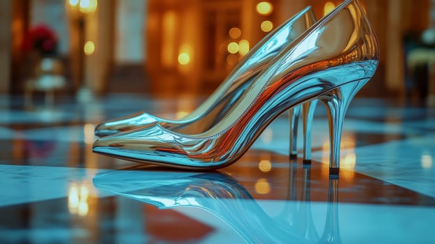 A pair of high heels on a marble floor photo