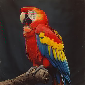 Adult female Jamaican Macaw Ara erythrocephala with red yellow and blue plumage extinct native to Jamaica North America photo
