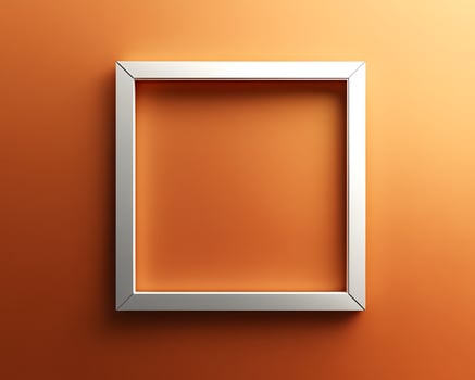 Silver Frame Against Orange Background photo