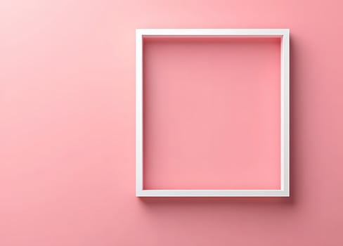 White Frame Against Pink Background Minimalist Design photo
