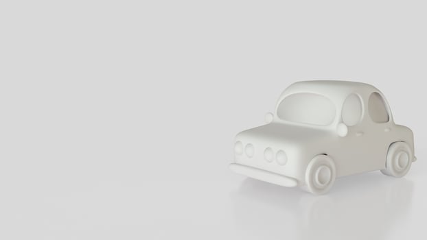 The White Car for transport or services concept 3d Rendering. photo