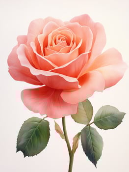 A single rose is shown in this painting photo