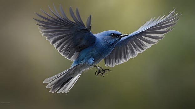 Blue Bird in Mid-Flight photo