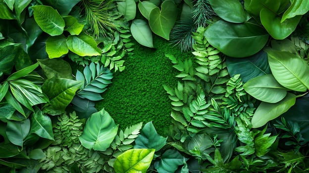 Lush Green Tropical Leaf Wall Nature Background Full of Vibrant Foliage for Eco Friendly Design photo