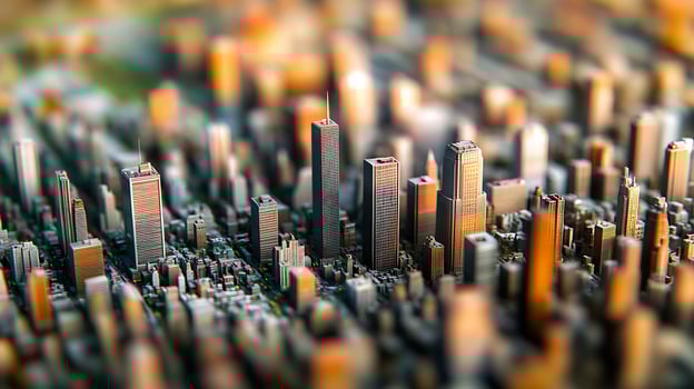 Miniature Cityscape Model Capturing Urban Landscape Details photo