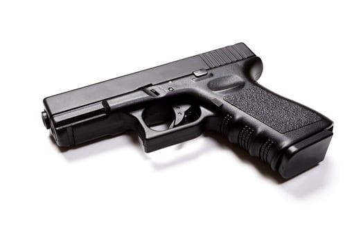 hand gun isolated on white background photo