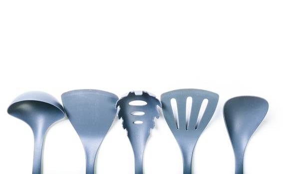 kitchen utensils isolated on white photo