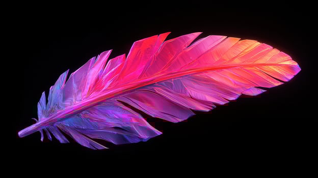 Vibrant Neon Pink and Purple Feather Abstract Digital Art Background photo