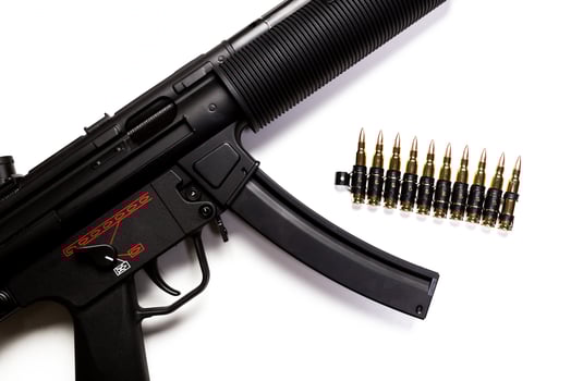 submachine gun MP5 with silencer isolated photo
