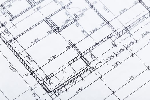 Architect worplace top view. photo