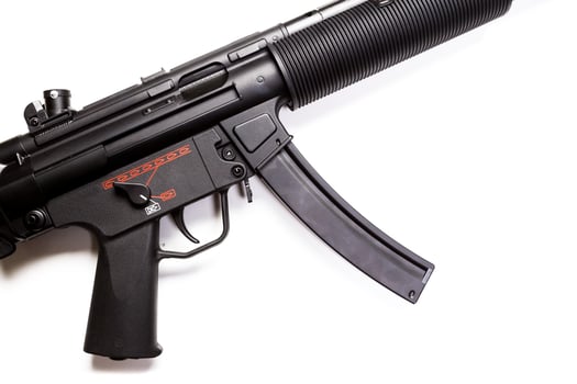 submachine gun MP5 with silencer isolated photo