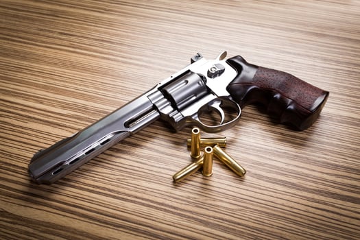 Terrorism concept. Handguns.Close up. photo