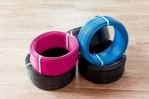 set colored electric cable photo