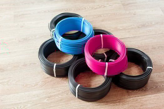 set colored electric cable photo