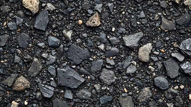 Dark Grey Stones Gravel Texture Background Seamless Pattern Rock Road Rough Black Grunge Nature photo