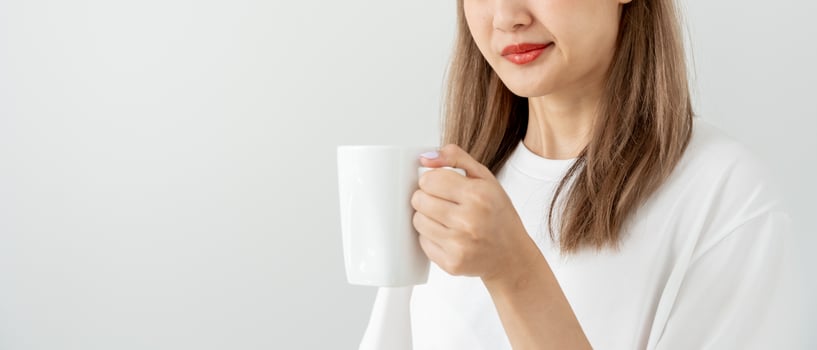 Asian woman feel sensitive teeth after drinking hot, female suffer tooth, decay problems, dental care, tooth extraction, decay problem, bad breath, Gingival Recession photo