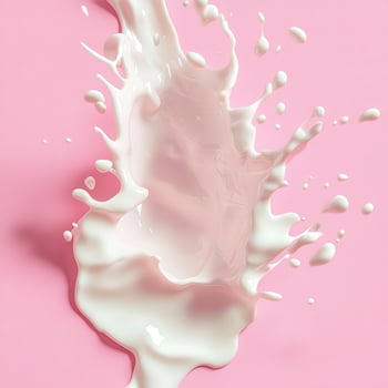 A splash of milk on a pink background photo