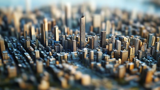 Rooftop View of Urban Skyscrapers Depicting a Busy Metropolitan Cityscape photo