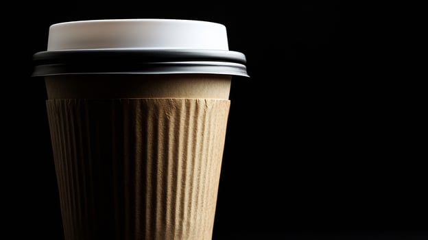 Sleek Takeaway Coffee Cup with Contemporary Design on Dark Background photo