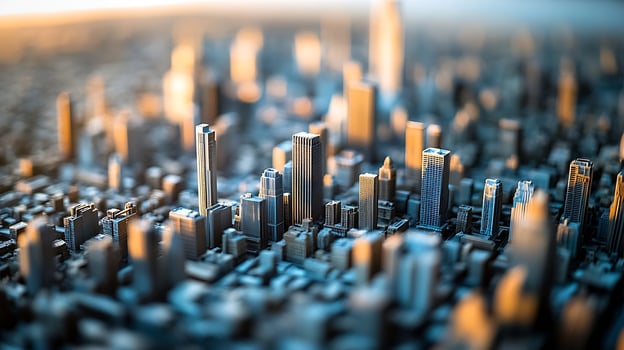 Stunning Cityscape Photography with Soft Lighting and Modern Architecture photo