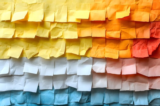 Vibrant Layered Paper Texture in Gradient Colors for Creative Design Projects photo